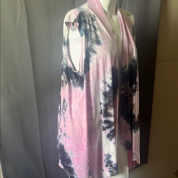 Popana Pink and Blue Tie-Dye Swim Coverup - Picture 3 of 4